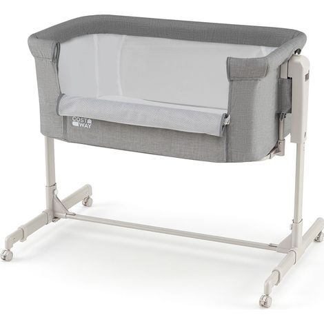 3-in-1 Height-Adjustable Baby Crib with Wheels - Grey (1/2)