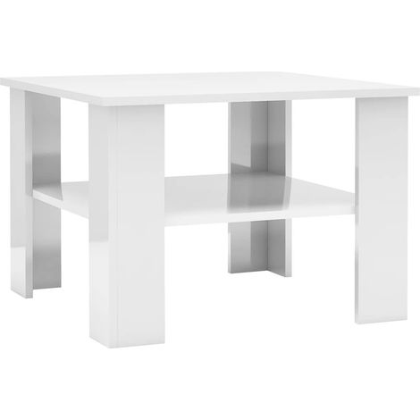 Coffee Table High Gloss White 60x60x42 cm Engineered Wood vidaXL