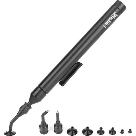 Outil de Ramassage D'Aspiration, Stylo d'Aspiration Sous Vide, Kit D'Outils de Ramassage Manuel Avec 2 Embouts et 6 Ventouses pour Petits Composants Électroniques de Précision IC SMD SMT (1/5)
