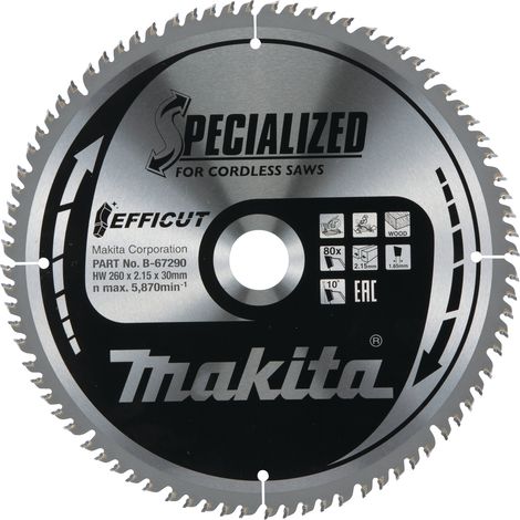 Makita EFFICUT Sägeblatt Holz 260 x 30 x 80Z - B-67290 (1/10)