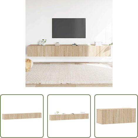 Meuble tv chêne sonoma - Ensemble de meubles TV 3 pcs Chêne sonoma Bois d'ingénierie (1/5)