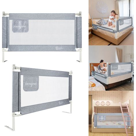 Bettgitter Bettgitter Bettschutzgitter Kinderbettgitter 150cm Babybettgitter Rausfallschutz höhenverstellbar für Babys und Kinder, HENGMEI