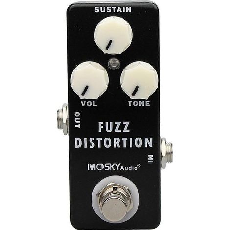 Pédale d'effet pour guitare MOSKY MINI Fuzz Distortion Sustainer True Bypass - Pièces et accessoires pour guitare - 94 x 39 x 32 mm (1/5)