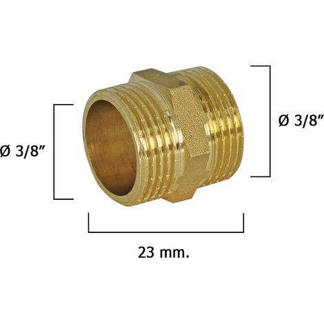 Raccord wolfpack 3/8" lucidato doppio nipplo