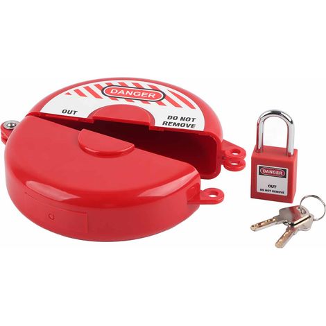 Dispositif de verrouillage de vannes à gaz et à pétrole avec clés de cadenas de sécurité pour applications industrielles, chimiques et électriques (GV03 + cadenas de 38 mm) (1/5)