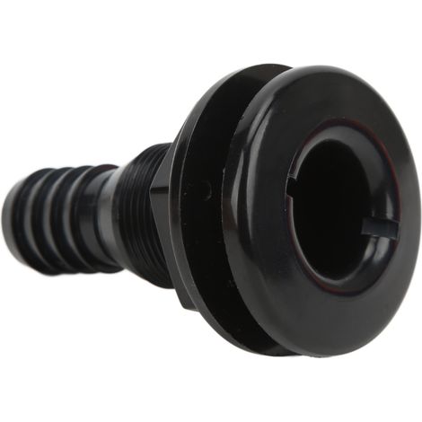 Raccord traversant de coque 1 pouce ABS droit résistant aux chocs, accessoire de connexion tuyau pour bateaux et marine, noir (1/5)