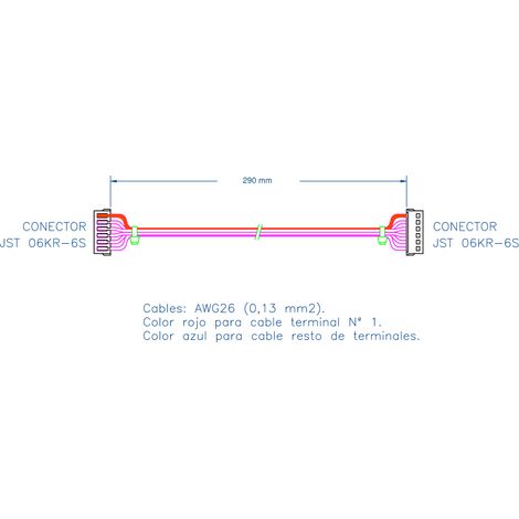 Cable plano de 29 cm para conectar módulos amplificador y connect duox plus