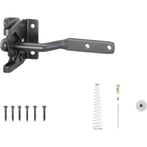Serrure de Jardin Automatique, Verrou de Porte Automatique Noir, Verrou de Portail Verrouillage automatique-Serrure Métal à Boulon-Loquet Acier à Gravité Clôture Jardin-Noir-Vis de Fixation Fournis (1/5)
