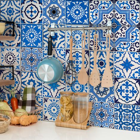 Sticker Mural Carrelage adhésif Cuisine Salle de Bain - 30 STICKERS CARRELAGES AZULEJOS DANILO - 30stickers10x10cm (1/5)