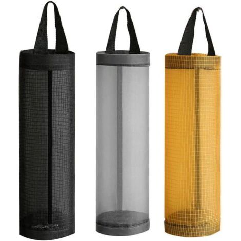 Sac poubelle sac de rangement sac en plastique sac en filet suspendu noir gris jaune 3 couleurs set (1/4)