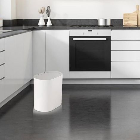 Poubelle push-top - 1 pièce, compacte anti-animaux, design mince pour salle de bain Aucuneary (1/5)