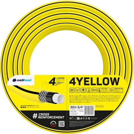 Tuyau d'arrosage 30m 3/4'' – 4 couches – Résistant aux UV et algues – Technologie tressée croisée – Pression 20 bar
