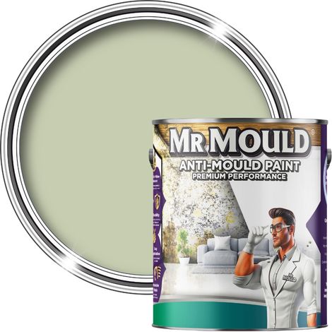 MR MOULD - Anti-Mould Paint - Premium Colour & Protection for Interior Walls & Ceilings - Sage Green - 1L