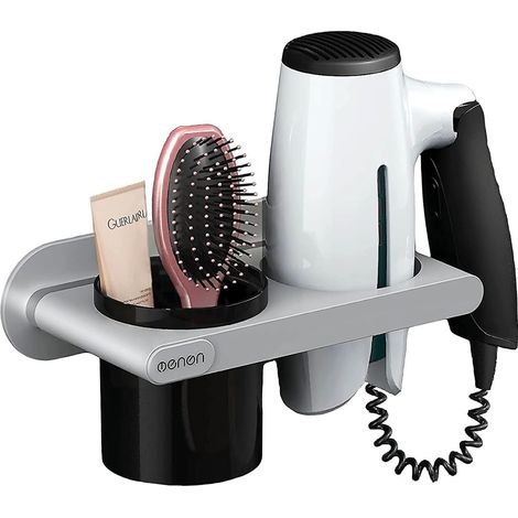 BEBUSINGOTO Haartrocknerhalter, Haartrocknerhalter, Wandhalterung für Haarpflegewerkzeuge, Multifunktions-Haartrocknerhalter für Badezimmer, Wandhalterung (1/5)