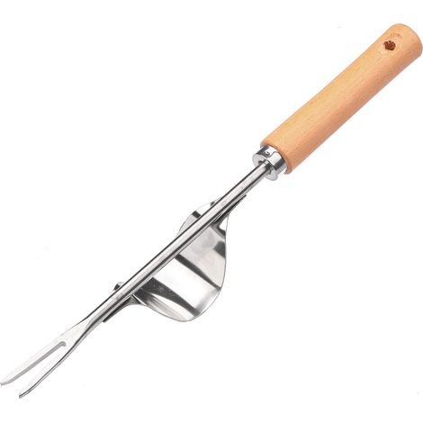 Tragbares, manuelles Unkrautentfernungswerkzeug, Unkrautstecher, Unkrautstecher mit ergonomischem Holzgriff, ideal für Garten, Rasen, Ackerland und zum Umpflanzen.