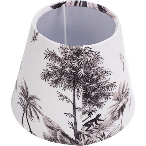 Simple modern velvet lampshade, exquisite conical decoration for E27 E14 lamp head, tropical forest (1/5)