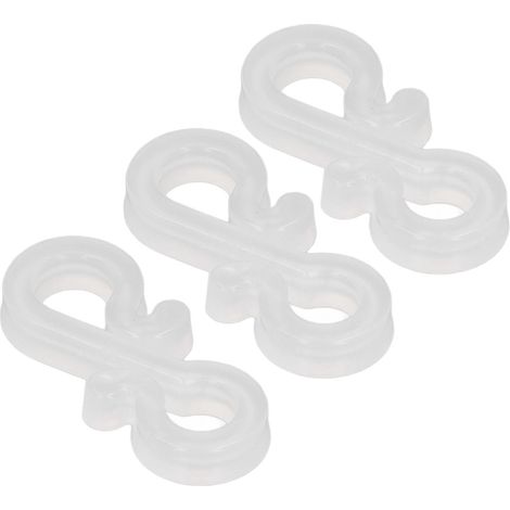 Crochets en plastique en forme de S, crochets doubles pour rideaux de douche et rideaux, crochets pour sapin de Noël, crochets pour guirlandes lumineuses, blancs (1/5)
