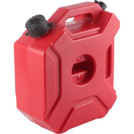 Réservoir de carburant de 5 litres (1,3 gallon), grande capacité, bidon d'essence portable rouge, adapté aux voitures, motos, UTV, quads et véhicules tout-terrain. Support non inclus. (1/5)