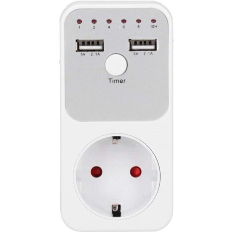 Prise de Minuterie de Compte à Rebours Numérique Intelligente 180260 V USB pour Chargeur de Téléphone d'ordinateur(EU Plug) (1/5)