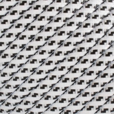 Fil électrique - 2x0.75mm2 - Sur mesure - Zébré Blanc et noir
