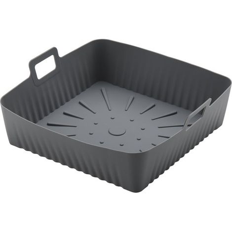 Cestello in silicone grande da 23 cm per friggitrice ad aria, stampo XXL da 9 pollici per friggitrice ad aria, teglia quadrata riutilizzabile, adatto per Cosori Ninja 6-8QT (1/5)