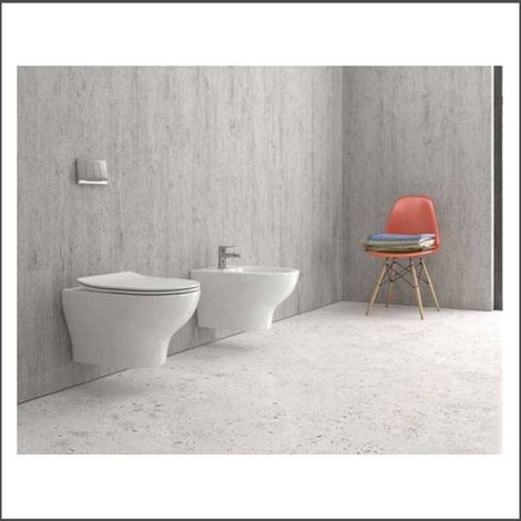 WC ELIOS SOSPESO + Sedile Termoindurente SOFT CLOSE SLIM Ceramica - Colore BIANCO (1/4)
