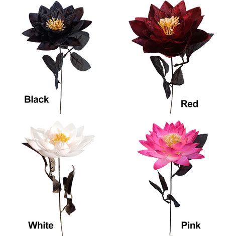 Fleur de lotus artificielle noire simple pour décoration intérieure - lotus rose (1/5)