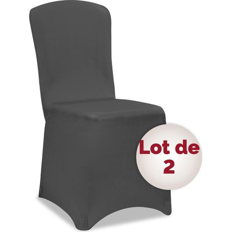 2x Housses de chaise élégantes Couvre-chaises Revêtement Siège Événement Fête Anthracite (1/5)