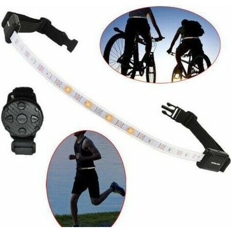 STRISCIA LED RICARICABILE DI SICUREZZA SPORT PER BICICLETTA EMERGENZA FRECCIA