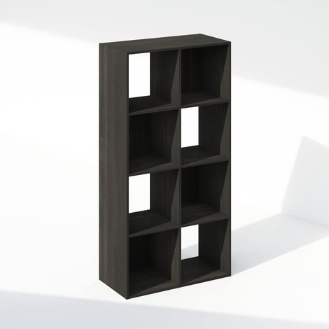 Étagère, Bibliothèque À 8 Cubes, Étagère De Rangement Horizontale, 11,7 X 23,7 X 47 Cm, pour Salon, Chambre, Bureau, Couleur Expresso (1/5)