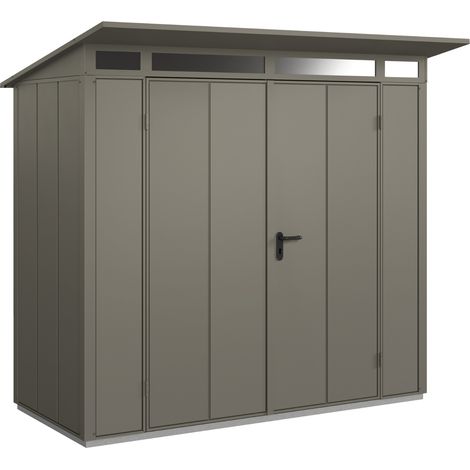 Hörmann Metall-Gerätehaus Berry Modern mit Pultdach Typ 1, 248 x 153 cm, quarzgrau, 3,8 m², 2-flüglige Tür (1/5)