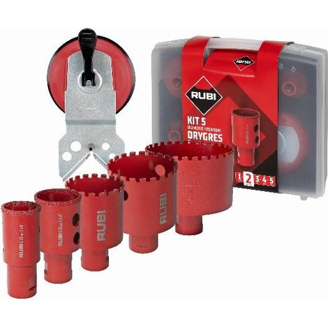Juego de 6 puntas Drygres Premium 6/8/20/35/50/68 mm M14 RUBI Lg. en amoladora - 51929