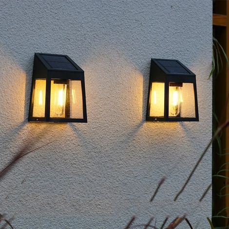 Applique solaire murale extérieure étanche, lampe d'éclairage pour allée, clôture, jardin, décoration murale, ampoule à incandescence (1/5)