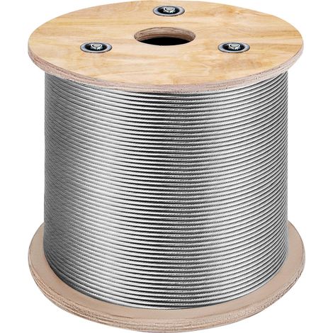 Câble en Acier Inoxydable 316, Câble Métallique 150 m, Câble d'Acier Résistance à la Rupture 771 kg, Construction 7x7 Forte Tension Surface Lisse pour Porche Corde à Linge Clôtures de Jardin (1/5)