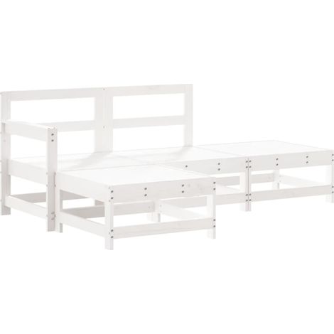 Maison Exclusive - Set Salotto da Giardino 4 pz Bianco in Legno Massello di Pino