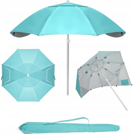 Sombrilla de playa grande 2 en 1, tienda de jardín plegable con toldo. (1/5)