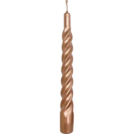 Cereria Di Giorgio - 3 Candele Tortiglione laccate - Diametro 2.2 cm Altezza 21 cm - Colore Rosa gold - Durata 5 ore - Standard per candelabro - Home Decor Collection (1/5)