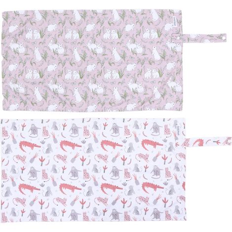 Lot de 2 tapis à langer bébé imperméables, antidérapants, imprimés, pour nourrissons et jeunes enfants (1/5)