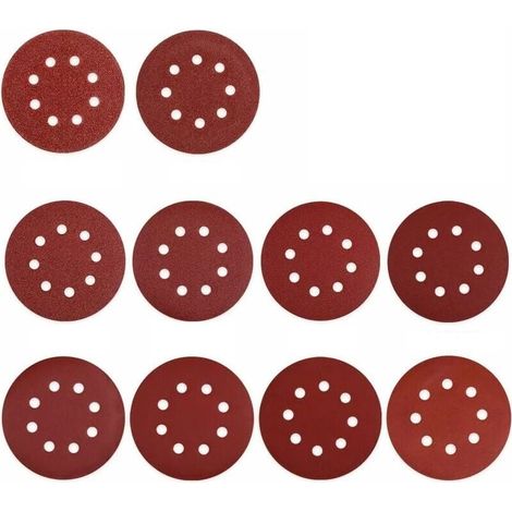 YMYNY 100pcs 125mm Sandpaper Discs Grinding Wheels Grit 40/60/80/120/180/240/320/400/600/800 Ideal for Sanding/Polishing/Derusting