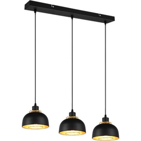 Suspension métal PUNCH noire/or 3xE27 IP20 RL R30813032 (1/5)