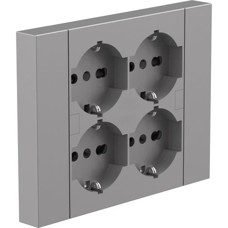 Multiprise encastrable Quadra 4 places universelles P40, compatible avec toutes les boîtes encastrées 3 places (maçonnerie ou cloisons sèches) (1/5)