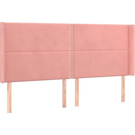 Maison Exclusive - Testiera ad Orecchio Rosa 163x16x118/128 cm in Velluto