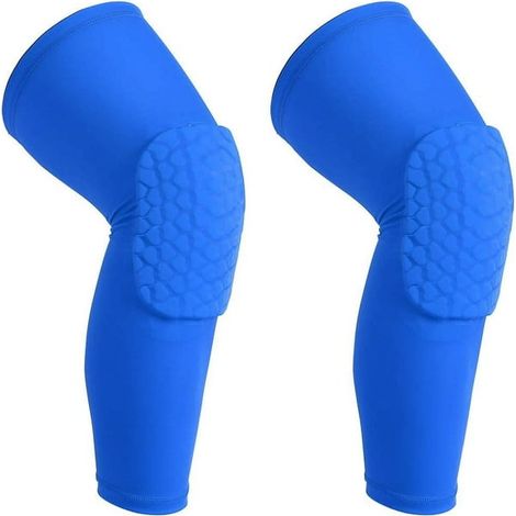 Protège-genoux Basketball Volleyball Coussin Alvéolaire Antichoc Antidérapant Manchettes Jambières Protection Sportive Compression Rembourrée Lot de 2 (1/5)