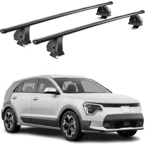 OMAC Stahl Dachträger Querträger Kia Niro II 2022-2026 – TÜV / DIN 75302:2019 – Abschließbar – Max. 75 kg – 2 Stangen – Schwarz (1/5)