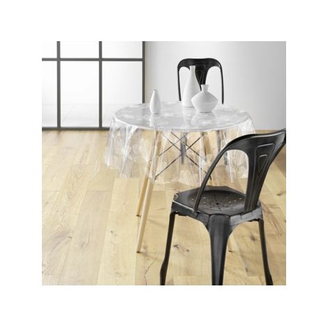 Bricoline – Nappe transparente en PVC Ø 140 cm – Résistante à l'eau – Facile à nettoyer – Protection contre taches et rayures