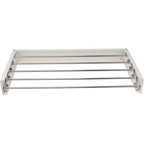 Séchoir mural extensible 50KG  Rangement discret  5 bras aluminium carbone  Montage par vissage (version foldable) (1/5)