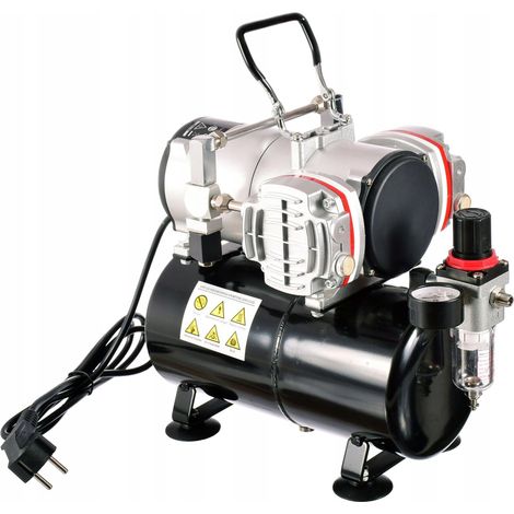 Compresor de aerógrafo de 2 pistones con tanque de 3L AS-28A EFFICIENT (1/5)