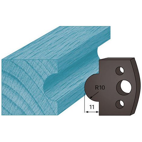 Diamwood Jeu de 2 Contre-Fers Profilés Ht. 38 x 4 mm Gueule de Loup A14 pour Porte-Outils Toupie - Acier - 38 x 4 mm - Qualité Professionnelle - Compatible avec CMT, LEMAN, HOLZMANN (1/2)