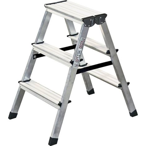 Krause 120328 Alluminio Scala doppia a gradini Altezza operativa max: 2.20 m Argento DIN EN 131 2.4 kg (1/5)