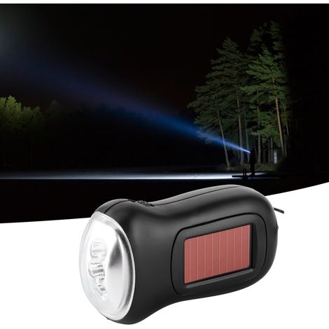 Lampe torche LED dynamo rechargeable à énergie solaire et à manivelle pour le camping en plein air (1/5)